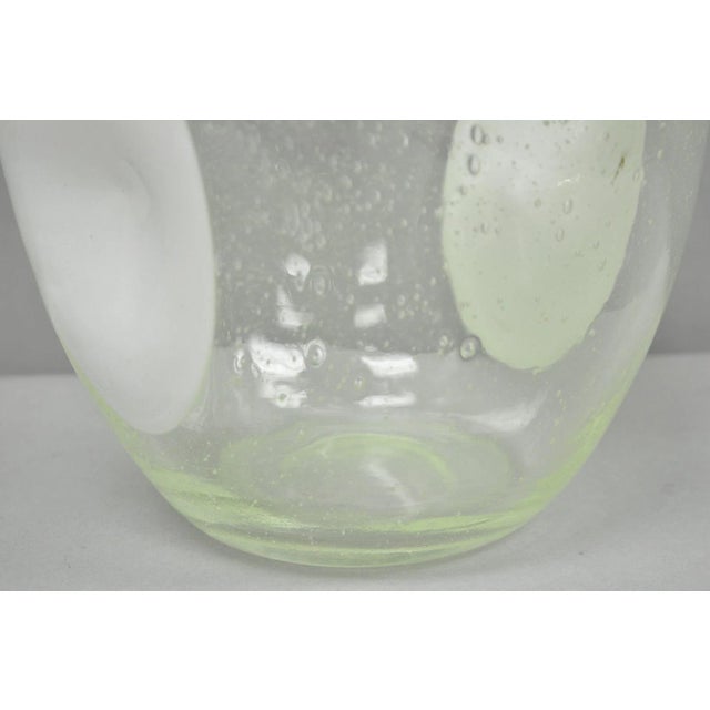 Vintage Mid Century Italian Modern Pulegoso Bubble Glass White Dimple 14" Vase For Sale - Image 10 of 15
