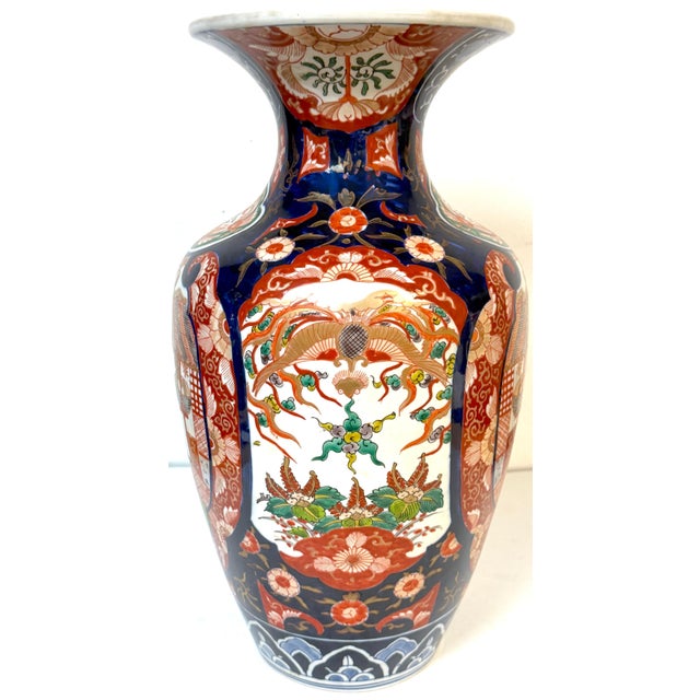 Early 20th Century Large Meiji Period Imari Porcelain Garden Landscape Vase, Attributed to Fukagawa For Sale - Image 5 of 16