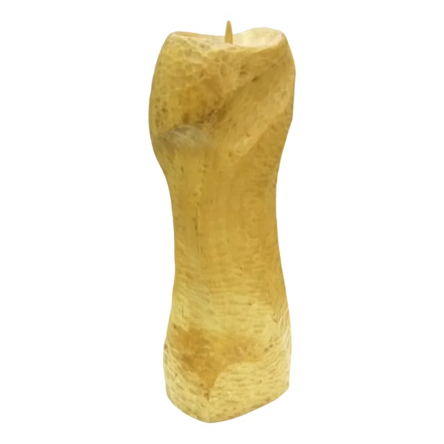Anthroposophical Limewood Candleholder, 1930s For Sale