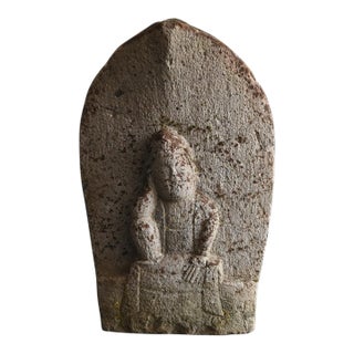 Japanese Antique Kannon Stone Statue/Edo Period/18th to 19th Century For Sale