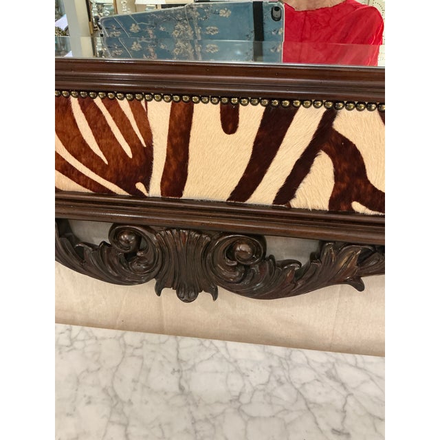Campaign Large Ralph Lauren Style Zebra Mirror by Maitland Smith For Sale - Image 3 of 7