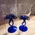 1970s 1970s Cobalt Blue Jellyfish Stem Art Glass Wine Goblets Hand Blown Jozefina Krosno - a Pair For Sale - Image 5 of 5