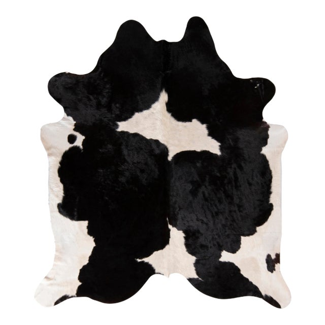 Rug & Kilim’s Contemporary Cowhide Rug in Brown and White For Sale