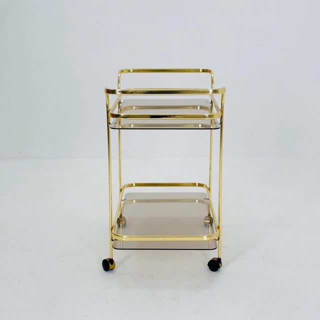 Hollywood Regency Martini Serving Bar Cart, 1950s For Sale - Image 4 of 11