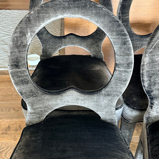 2020s Set of 6 Romo Velvet Dining Chairs For Sale - Image 5 of 14