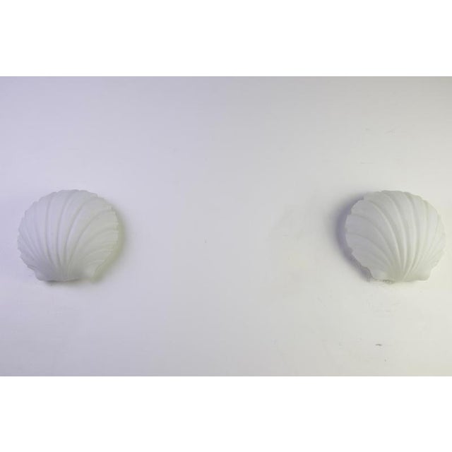 Opaline Glass Shell Wall Lamps from Glashütte Limburg, 1960s, Germany, Set of 2 For Sale - Image 4 of 12