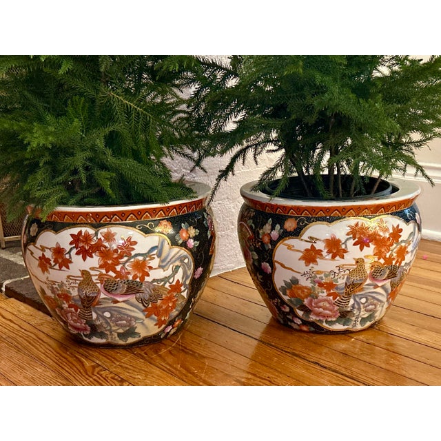 1970s Porcelain Fishbowl Planters - A Pair For Sale - Image 9 of 10