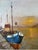 1970s 1970’s Vintage Yoli Sunset Harbor Scene Oil on Canvas Painting, Framed For Sale - Image 5 of 12