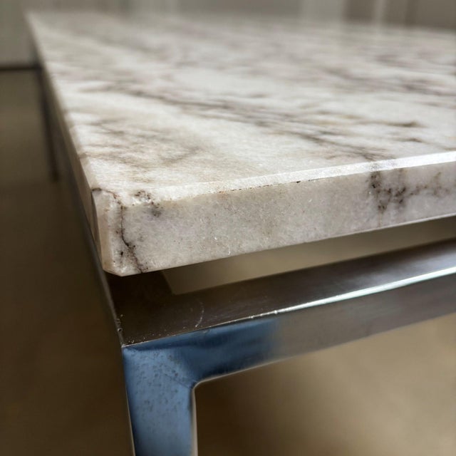 Vintage Coffee Table with Marble Top by Gerard Van Den Berg for T Spectrum, 1960s For Sale - Image 9 of 11