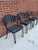 Vintage Wrought Iron Patio Garden Set 6 Chairs 54" Oval Table Minimalist For Sale - Image 16 of 17