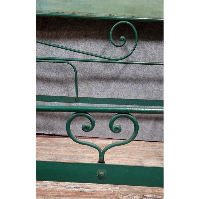 Napoleon III Venetian Day Bench in Cast Iron and Lacquered Sheet Metal For Sale - Image 4 of 8