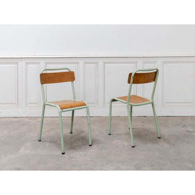 Turquoise Mobiltube School Chairs, 1950s, Set of 6 For Sale - Image 4 of 10