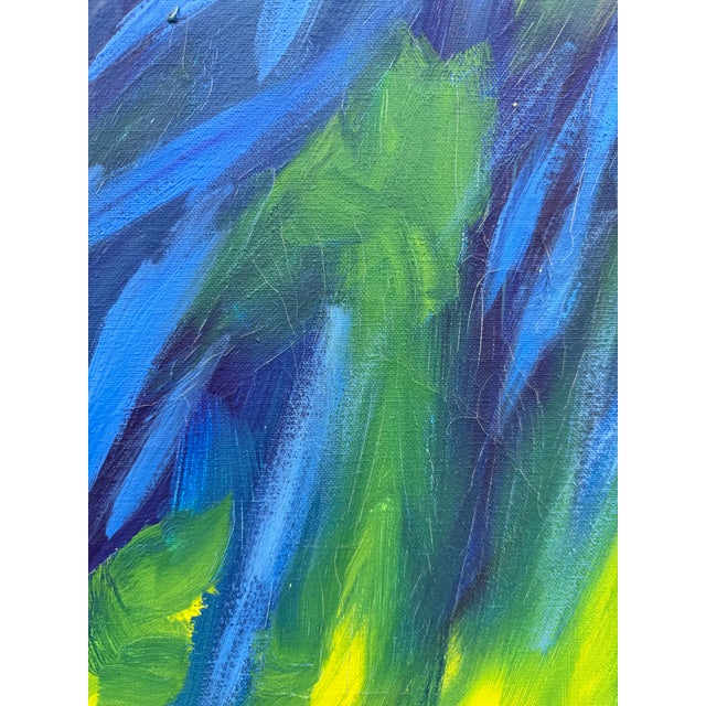 1980s Large “Sand Stars” Abstract Expressionist Triptych by Nina Smith, 1985 – Original Signed Acrylic on Canvas Painting For Sale - Image 5 of 8