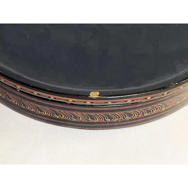 Vintage Chinese Zodiac Black Lacquered Box With Seven Compartments For Sale - Image 12 of 12