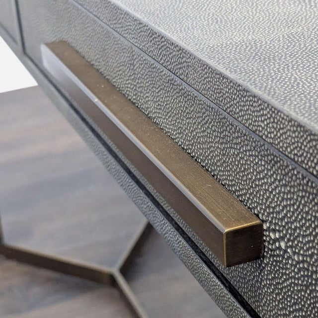 Crate & Barrel Faux Shagreen Console Table For Sale - Image 9 of 10