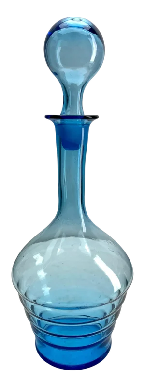 Large Cobalt Blue Decanter from Boom, Belgium, 1930s