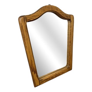 Vintage French Oak Wall Mirror For Sale
