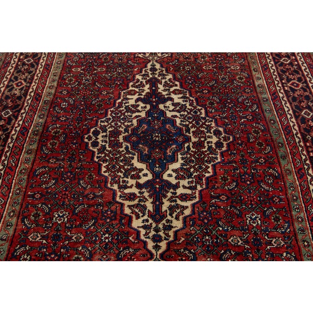 Vintage Persian Designed Hamadan Gallery Wool Rug in Red For Sale In New York - Image 6 of 8