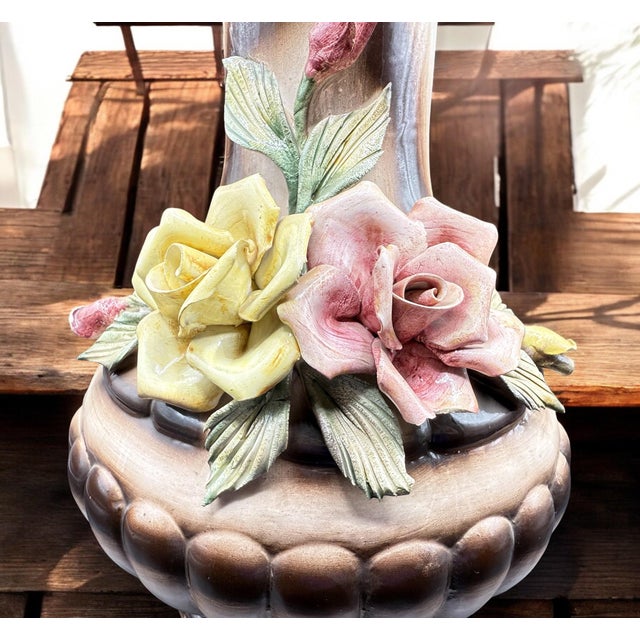 Vase with Roses by Capodimonte, 1950s For Sale - Image 14 of 18
