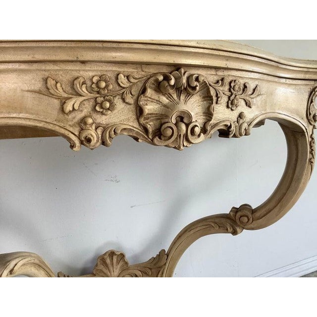 Wood 19th Century Louis XV Style Hand-Carved French Console Table For Sale - Image 7 of 7