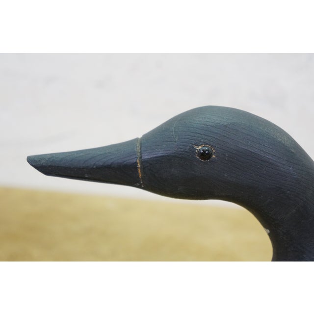 Vintage Wooden Wildlife Kennebunk Maine Hand Carved Solid Pine Swan Decoy 24" For Sale - Image 14 of 16