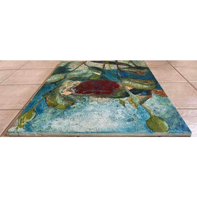 "Crimson Solitude" Original Oil Large Painting by Sonia Gold For Sale - Image 10 of 11