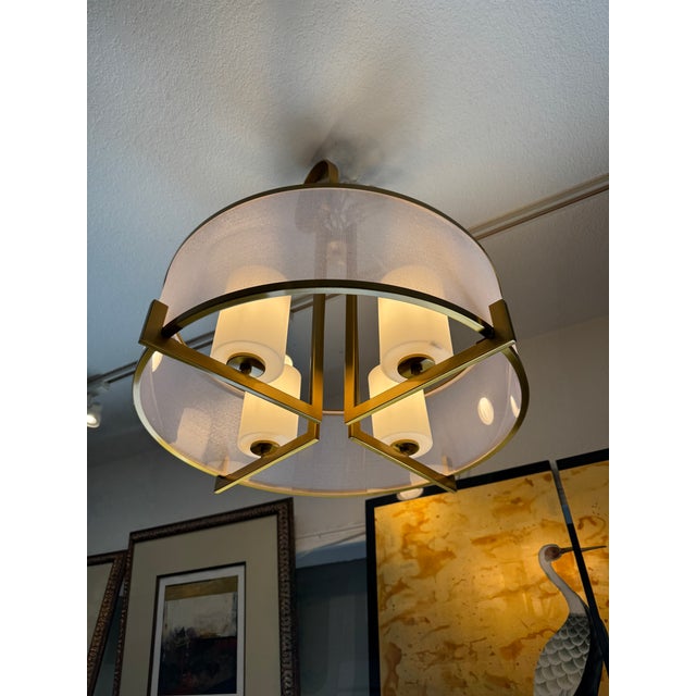 Contemporary Possini Euro Persephone Drum Pendant For Sale - Image 3 of 12