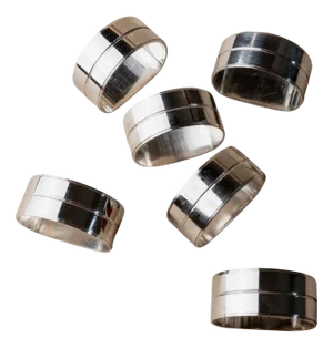 Vintage Chrome Napkin Rings, Italy, 1970s, Set of 6
