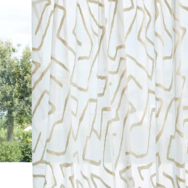 Harlequin Melodic Sheer Fabric in Chalk/Parchment - a Sample For Sale