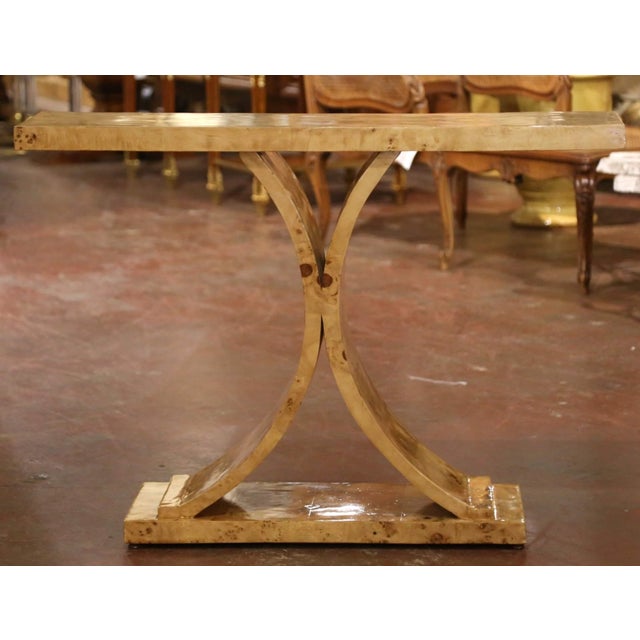 Bring sculptural French elegance to an entryway, hallway, living room, or dining room with this handsome vintage console...