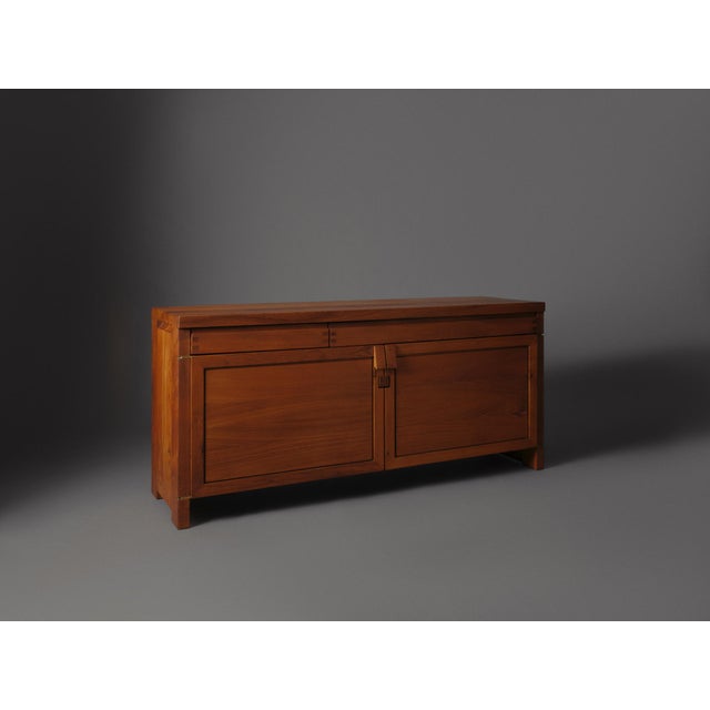 R08 Sideboard in Elm by Pierre Chapo, France 1960s. This well crafted credenza shows the minimal design intent and master...