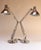 Pair of vintage Luxo articulating chrome desk/task lamps on weighted chrome bases originally designed in 1937 by Jac...