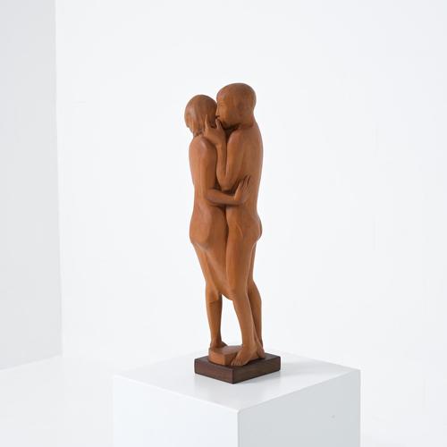 Jan Keustermans, Loving Couple, 1990s, Teak For Sale - Image 4 of 16