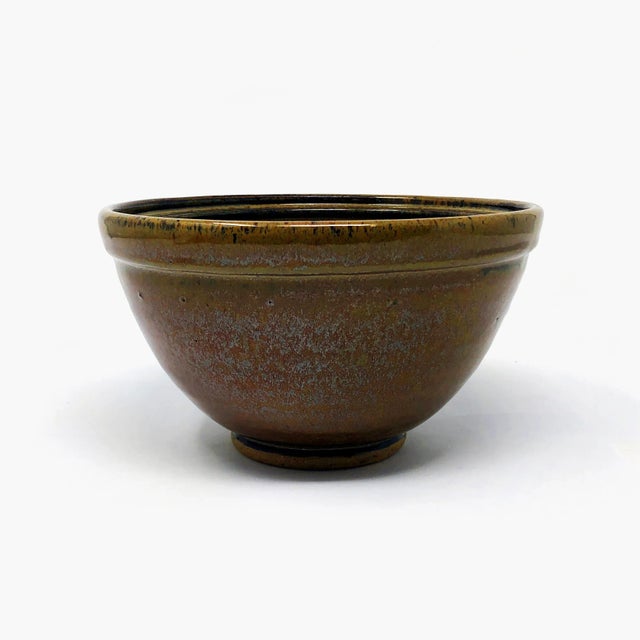 Brown Late 20th Century Signed Art Pottery Bowl For Sale - Image 8 of 8