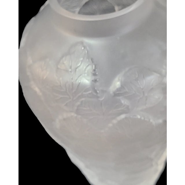 Phoenix Glass Vintage Phoenix Consolidated Frosted Lotus Leaves Art Glass Vase For Sale - Image 4 of 7