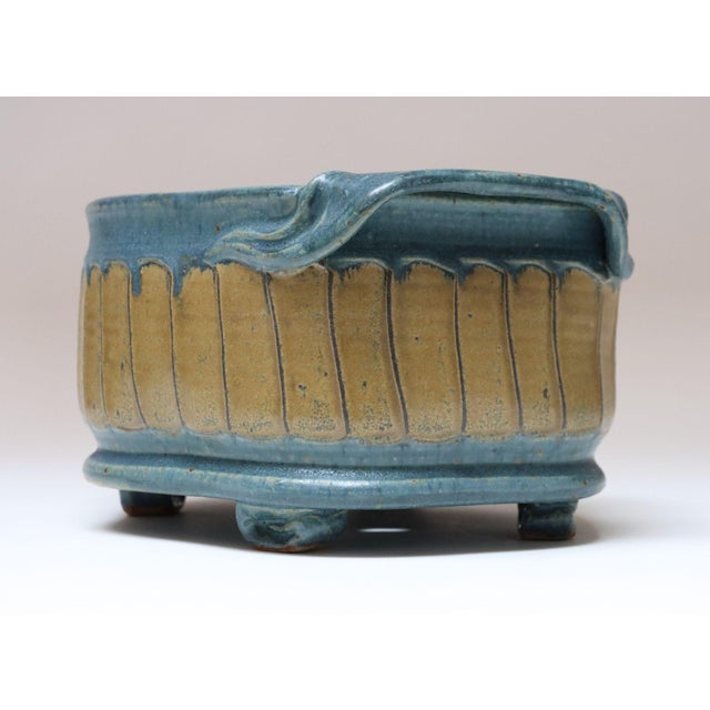 Studio ceramic footed planter by ceramicist, Deanna Nichols (b. 1942-2017, Missouri). Holding a BFA from Kansas City Art...