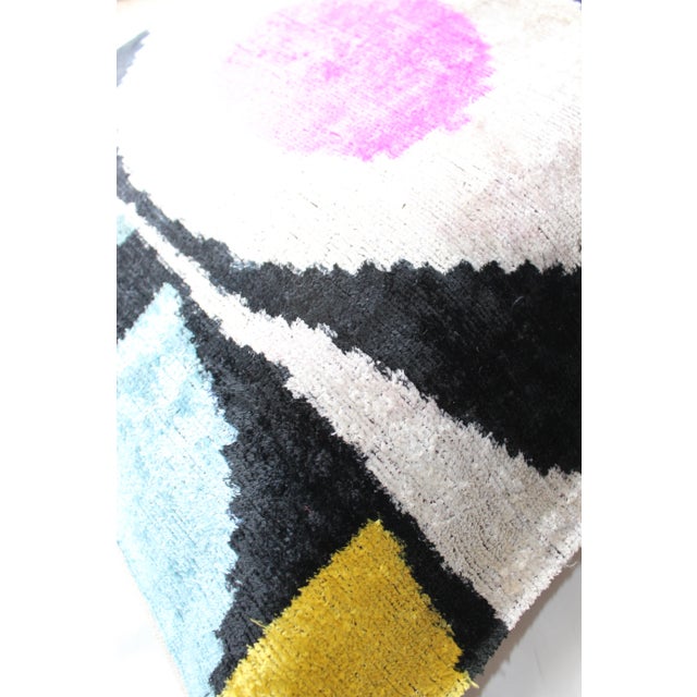 Contemporary Handmade Velvet Ikat Pillow For Sale In Washington DC - Image 6 of 12