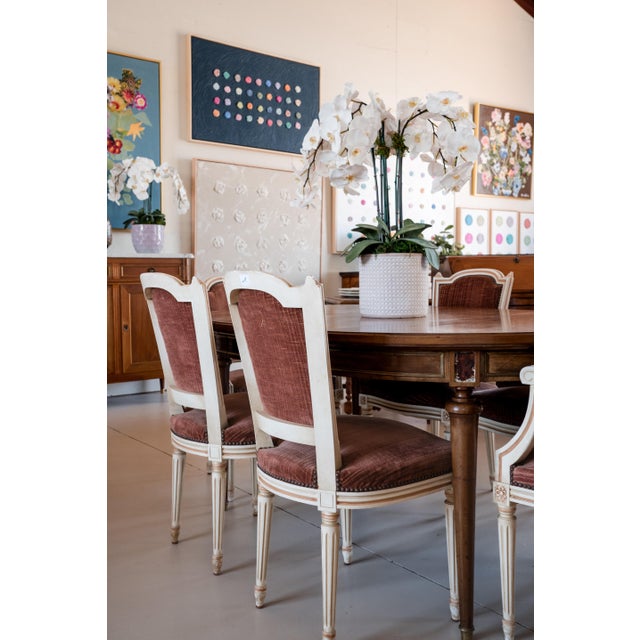 Set of Six Mid 20th Century Louis XVI Style Painted Dining Chairs For Sale - Image 4 of 8