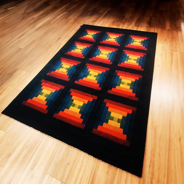 1980s Geometric Rug in Wool by Missoni for T&J Vestor, 1980s For Sale - Image 5 of 13
