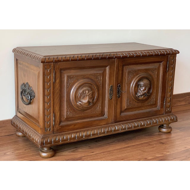 19th Century Spanish Baroque Hand Carved Chest Trunk For Sale - Image 6 of 13