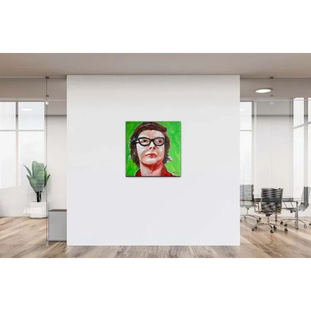 Modern Narratives — Original Portrait Original oil painting by L Haas, 24 x 24 unframed canvas, signed. Bold color and...