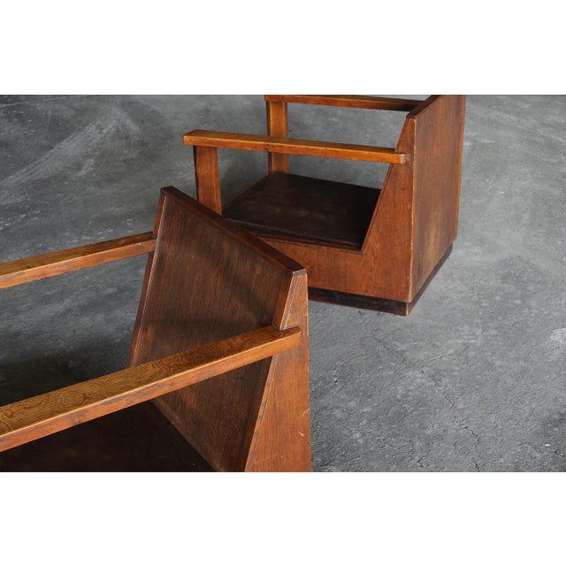 Hague School Lounge Chairs, Netherlands, 1920s, Set of 2, in Good conditions. Designed 1920 to 1949