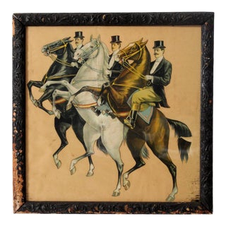 Antique Framed Equestrian Art Wall Decor For Sale