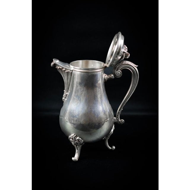 Louis XV Style Silver-Plated Metal Teapot with Pompadour Pattern from Christofle, France, 1980s For Sale - Image 4 of 11