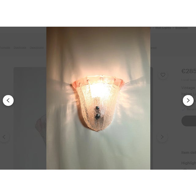1970s Vintage Art Deco Murano Glass Sconce, 1970s For Sale - Image 5 of 12