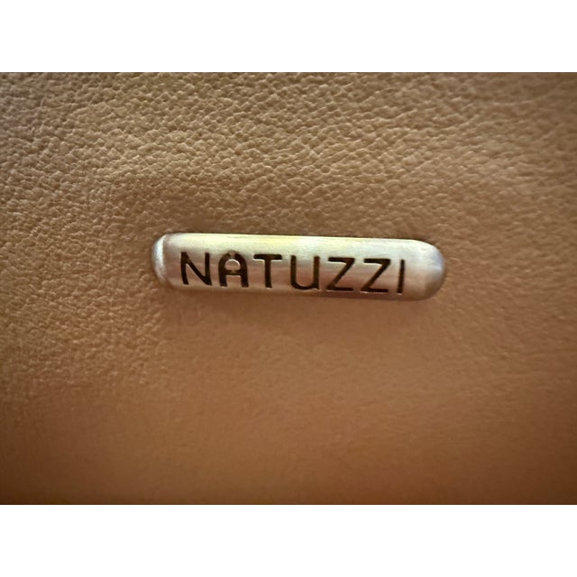 Traditional Natuzzi Editions Collection Leather Apartment Sofa For Sale - Image 3 of 12