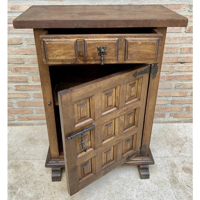 20th Century Spanish Carved Walnut Cabinet, 1940s For Sale - Image 9 of 11