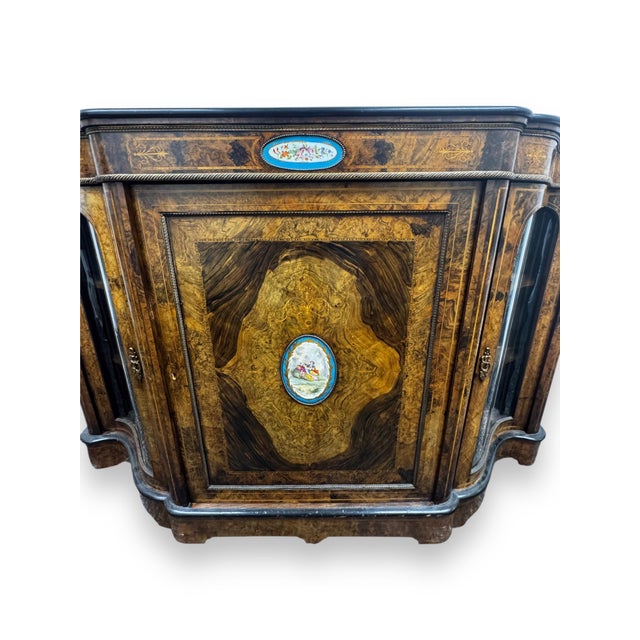 Antique Victorian Burr Credenza For Sale - Image 4 of 9