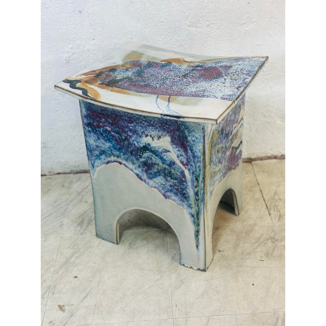 Abstract Eric O’Leary Ceramic Side Table For Sale - Image 3 of 7