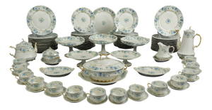 Porcelain Bleuet Dinner Service from Haviland Limoges, Late 19th Century, Set of 87